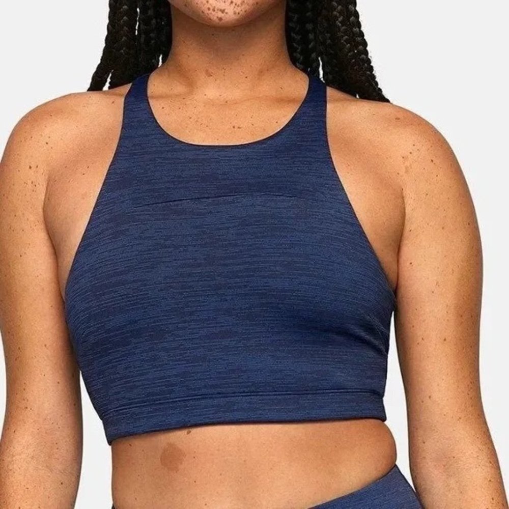 Outdoor Voices Move Free Crop Top Sports Bra With Padding Baltic Blue Small